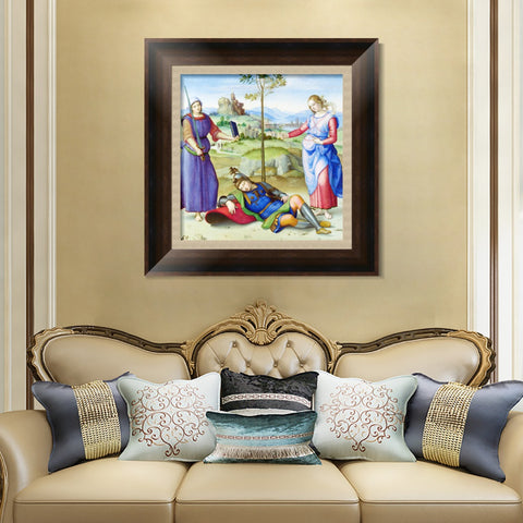 INVIN ART Framed Canvas Art Giclee Print An Allegory ('Vision of a Knight') 1504 by Raphael/Raffaello Sanzio Wall Art Living Room Home Office Decorations