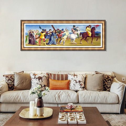 INVIN ART Framed Canvas Art Giclee Print The Procession to Calvary by Raphael/Raffaello Sanzio Wall Art Living Room Home Office Decorations