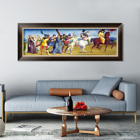 INVIN ART Framed Canvas Art Giclee Print The Procession to Calvary by Raphael/Raffaello Sanzio Wall Art Living Room Home Office Decorations