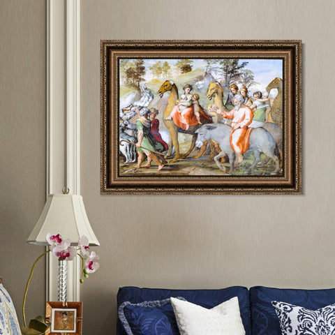 INVIN ART Framed Canvas Art Giclee Print Series#120 by Raphael/Raffaello Sanzio Wall Art Living Room Home Office Decorations