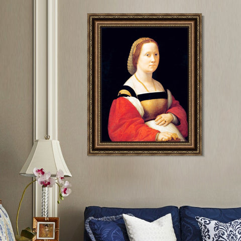 INVIN ART Framed Canvas Art Giclee Print La Gravida by Raphael/Raffaello Sanzio Wall Art Living Room Home Office Decorations