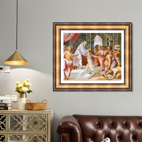 INVIN ART Framed Canvas Art Giclee Print Series#136 by Raphael/Raffaello Sanzio Wall Art Living Room Home Office Decorations