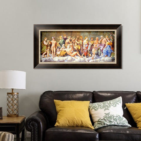 INVIN ART Framed Canvas Art Giclee Print The gods of Olympus by Raphael/Raffaello Sanzio Wall Art Living Room Home Office Decorations