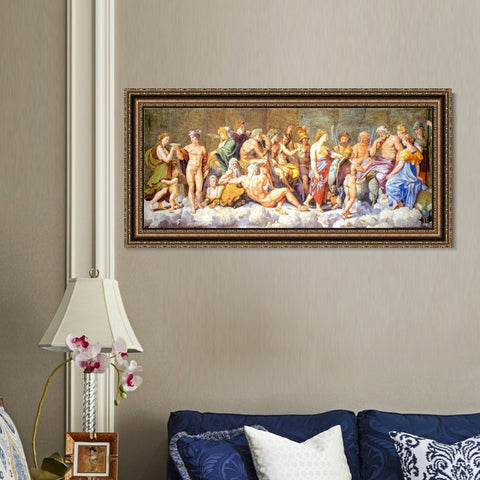 INVIN ART Framed Canvas Art Giclee Print The gods of Olympus by Raphael/Raffaello Sanzio Wall Art Living Room Home Office Decorations