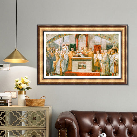 INVIN ART Framed Canvas Art Giclee Print Series#144 by Raphael/Raffaello Sanzio Wall Art Living Room Home Office Decorations