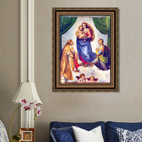 INVIN ART Framed Canvas Art Giclee Print Series#148 by Raphael/Raffaello Sanzio Wall Art Living Room Home Office Decorations