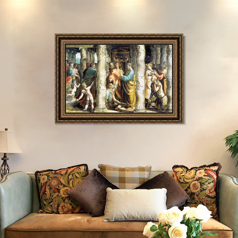 INVIN ART Framed Canvas Art Giclee Print Series#154 by Raphael/Raffaello Sanzio Wall Art Living Room Home Office Decorations
