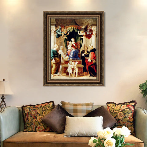 INVIN ART Framed Canvas Art Giclee Print Series#158 by Raphael/Raffaello Sanzio Wall Art Living Room Home Office Decorations