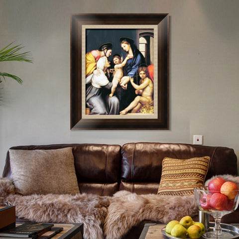 INVIN ART Framed Canvas Art Giclee Print Series#159 by Raphael/Raffaello Sanzio Wall Art Living Room Home Office Decorations