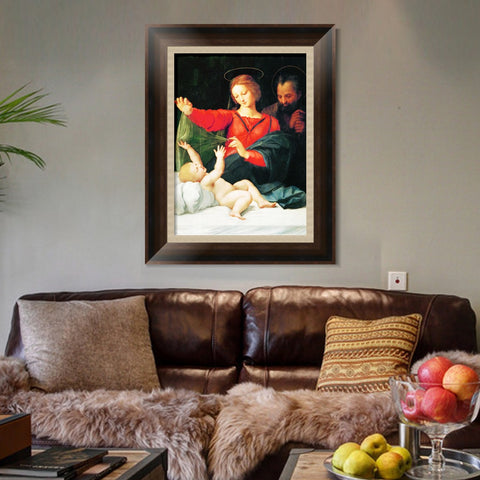 INVIN ART Framed Canvas Art Giclee Print The Holy Family (1509) by Raphael/Raffaello Sanzio Wall Art Living Room Home Office Decorations
