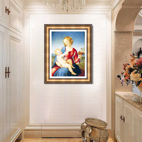 INVIN ART Framed Canvas Art Giclee Print Madonna and Child by Raphael/Raffaello Sanzio Wall Art Living Room Home Office Decorations