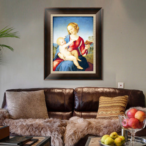 INVIN ART Framed Canvas Art Giclee Print Madonna and Child by Raphael/Raffaello Sanzio Wall Art Living Room Home Office Decorations