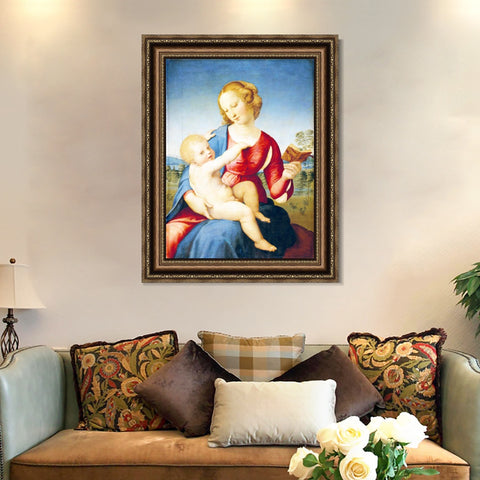 INVIN ART Framed Canvas Art Giclee Print Madonna and Child by Raphael/Raffaello Sanzio Wall Art Living Room Home Office Decorations
