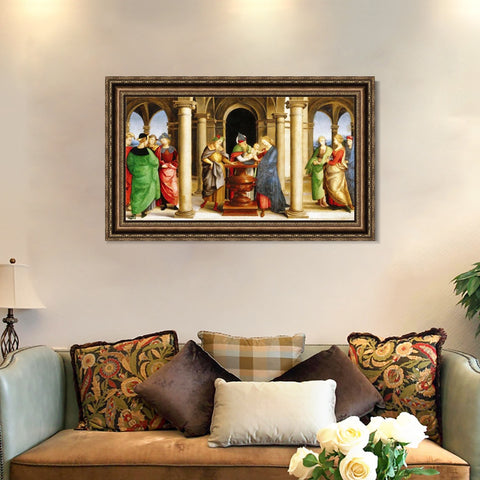 INVIN ART Framed Canvas Art Giclee Print Series#168 by Raphael/Raffaello Sanzio Wall Art Living Room Home Office Decorations