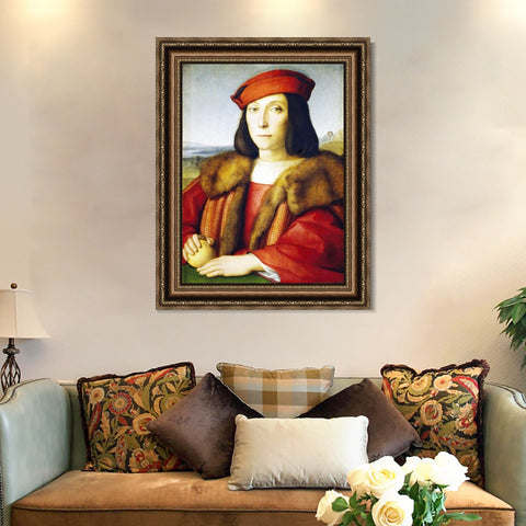 INVIN ART Framed Canvas Art Giclee Print Series#170 by Raphael/Raffaello Sanzio Wall Art Living Room Home Office Decorations