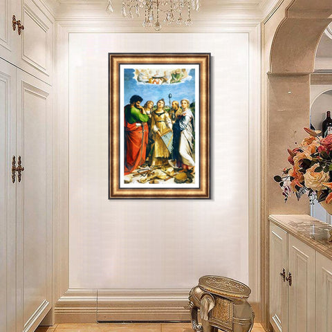 INVIN ART Framed Canvas Art Giclee Print Series#172 by Raphael/Raffaello Sanzio Wall Art Living Room Home Office Decorations