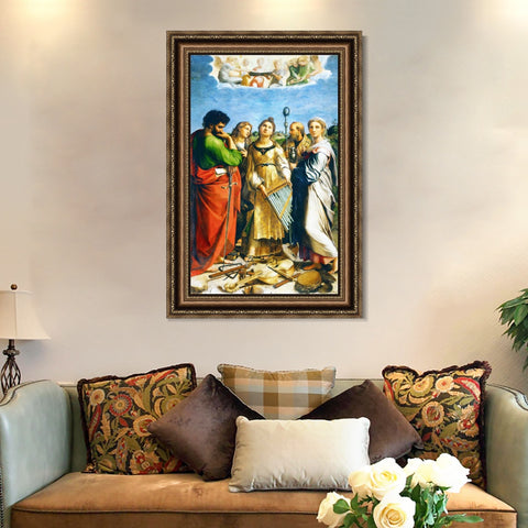 INVIN ART Framed Canvas Art Giclee Print Series#172 by Raphael/Raffaello Sanzio Wall Art Living Room Home Office Decorations