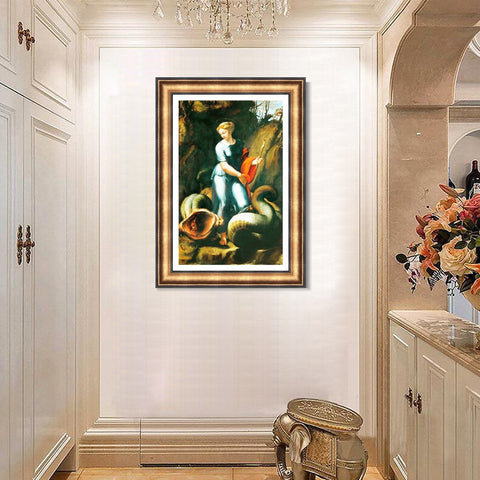 INVIN ART Framed Canvas Art Giclee Print Series#175 by Raphael/Raffaello Sanzio Wall Art Living Room Home Office Decorations