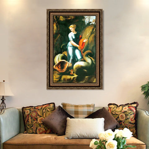 INVIN ART Framed Canvas Art Giclee Print Series#175 by Raphael/Raffaello Sanzio Wall Art Living Room Home Office Decorations