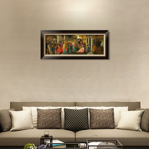 INVIN ART Framed Canvas Art Giclee Print Filippino Lippi Adoration Of The Kings,1470 by Sandro Botticelli Wall Art Living Room Home Office Decorations