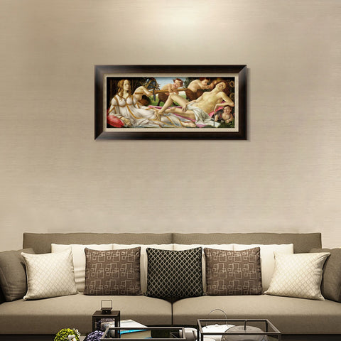 INVIN ART Framed Canvas Art Giclee Print Venus and Mars by Sandro Botticelli Wall Art Living Room Home Office Decorations