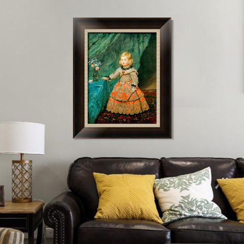 INVIN ART Framed Canvas Art Giclee Print Infanta Margarita Teresa in a Pink Gown by Diego Velazquez Wall Art Living Room Home Office Decorations