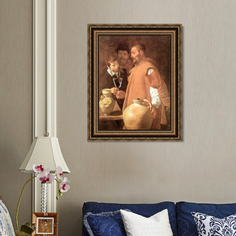 INVIN ART Framed Canvas Art Giclee Print the Waterseller of Seville by Diego Velazquez Wall Art Living Room Home Office Decorations