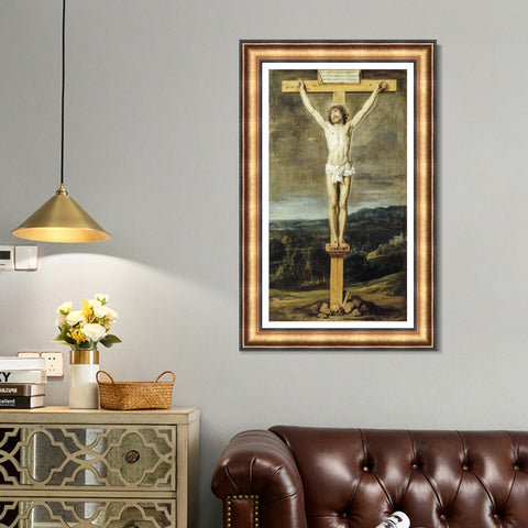 INVIN ART Framed Canvas Art Giclee Print Christ on the Cross by Diego Velazquez Wall Art Living Room Home Office Decorations
