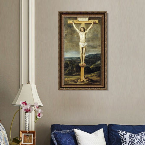 INVIN ART Framed Canvas Art Giclee Print Christ on the Cross by Diego Velazquez Wall Art Living Room Home Office Decorations