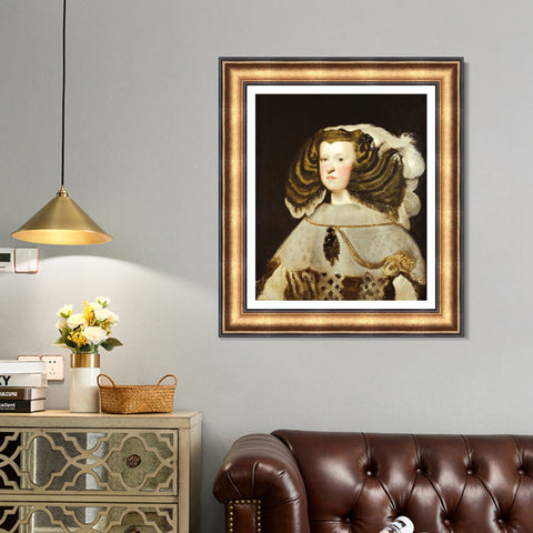 INVIN ART Framed Canvas Art Giclee Print Portrait of Mariana of Austria, Queen of Spain by Diego Velazquez Wall Art Living Room Home Office Decorations