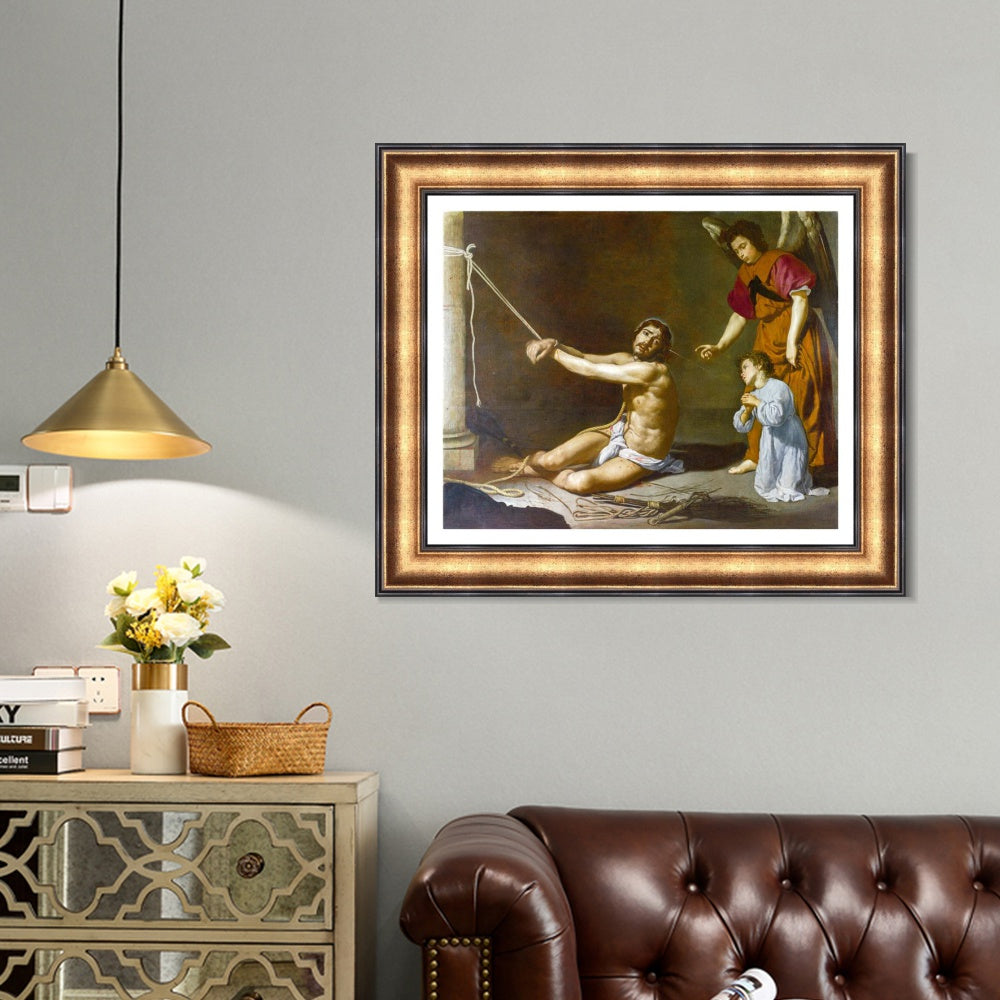 INVIN ART Framed Canvas Art Giclee Print Christ contemplated by the Christian Soul by Diego Velazquez Wall Art