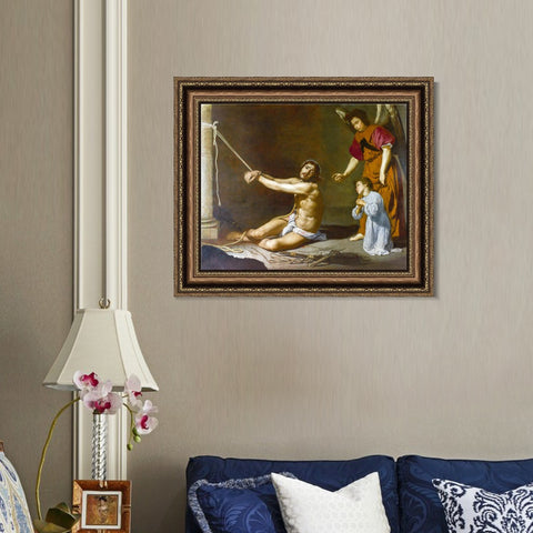 INVIN ART Framed Canvas Art Giclee Print Christ contemplated by the Christian Soul by Diego Velazquez Wall Art Living Room Home Office Decorations