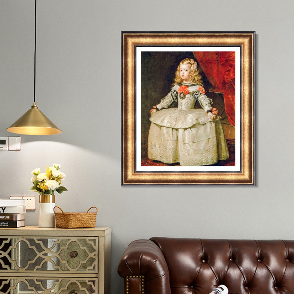 INVIN ART Framed Canvas Art Giclee Print Christ Infanta Margaraita Teresa in White Garb by the Christian Soul by Diego Velazquez Wall Art Room Home Decorations