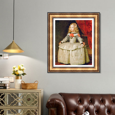 INVIN ART Framed Canvas Art Giclee Print Christ Infanta Margaraita Teresa in White Garb by the Christian Soul by Diego Velazquez Wall Art Room Home Decorations