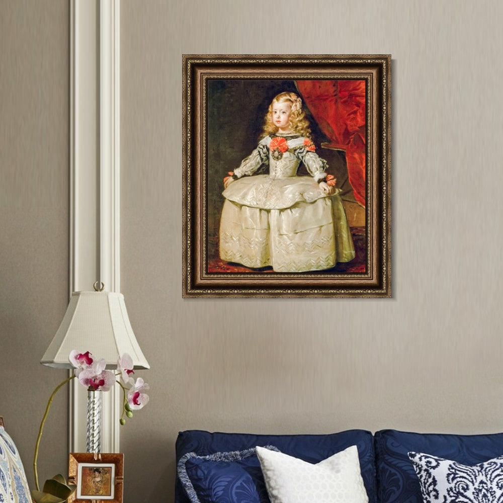 INVIN ART Framed Canvas Art Giclee Print Christ Infanta Margaraita Teresa in White Garb by the Christian Soul by Diego Velazquez Wall Art Room Home Decorations