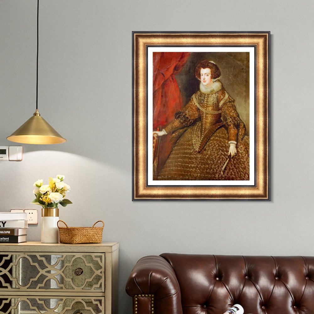 INVIN ART Framed Canvas Art Giclee Print Isabella, Queen of Spain by the Christian Soul by Diego Velazquez Wall Art