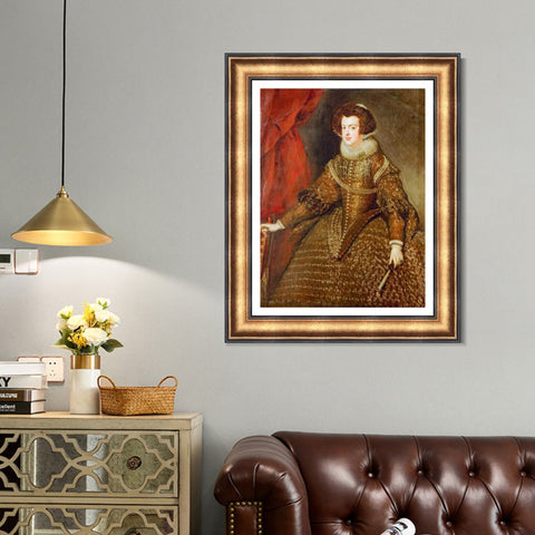 INVIN ART Framed Canvas Art Giclee Print Isabella, Queen of Spain by the Christian Soul by Diego Velazquez Wall Art Living Room Home Office Decorations