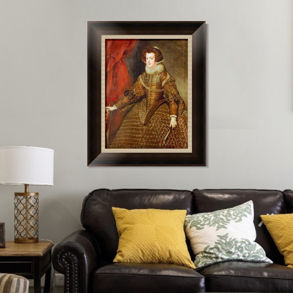 INVIN ART Framed Canvas Art Giclee Print Isabella, Queen of Spain by the Christian Soul by Diego Velazquez Wall Art