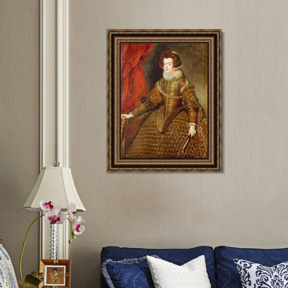 INVIN ART Framed Canvas Art Giclee Print Isabella, Queen of Spain by the Christian Soul by Diego Velazquez Wall Art