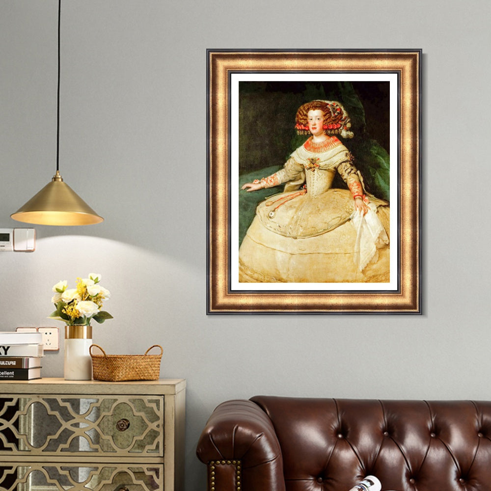 INVIN ART Framed Canvas Art Giclee Print Maria Teresa, Infanta by the Christian Soul by Diego Velazquez Wall Art