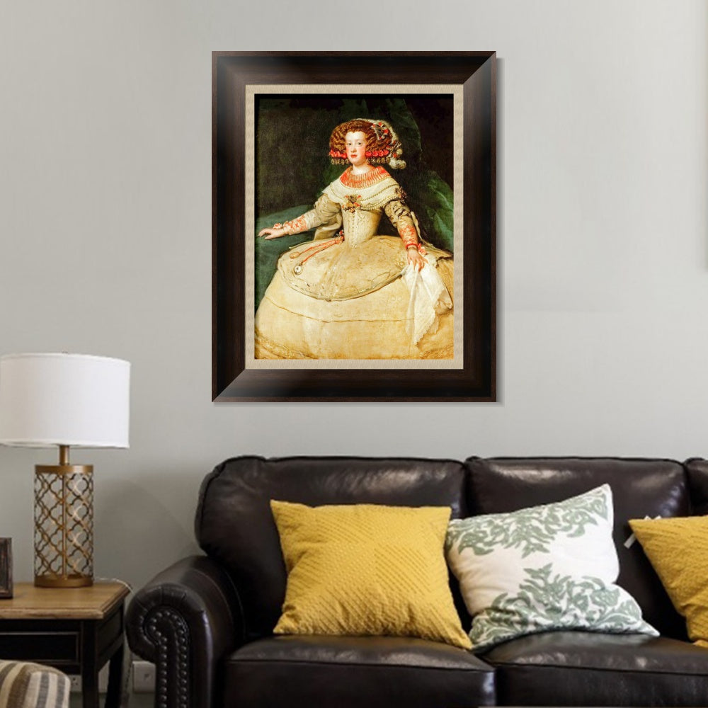 INVIN ART Framed Canvas Art Giclee Print Maria Teresa, Infanta by the Christian Soul by Diego Velazquez Wall Art
