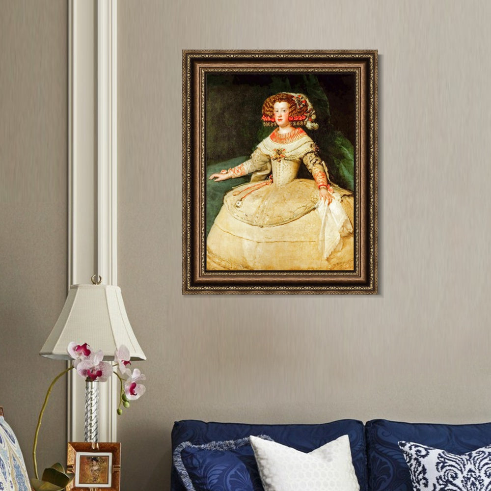 INVIN ART Framed Canvas Art Giclee Print Maria Teresa, Infanta by the Christian Soul by Diego Velazquez Wall Art