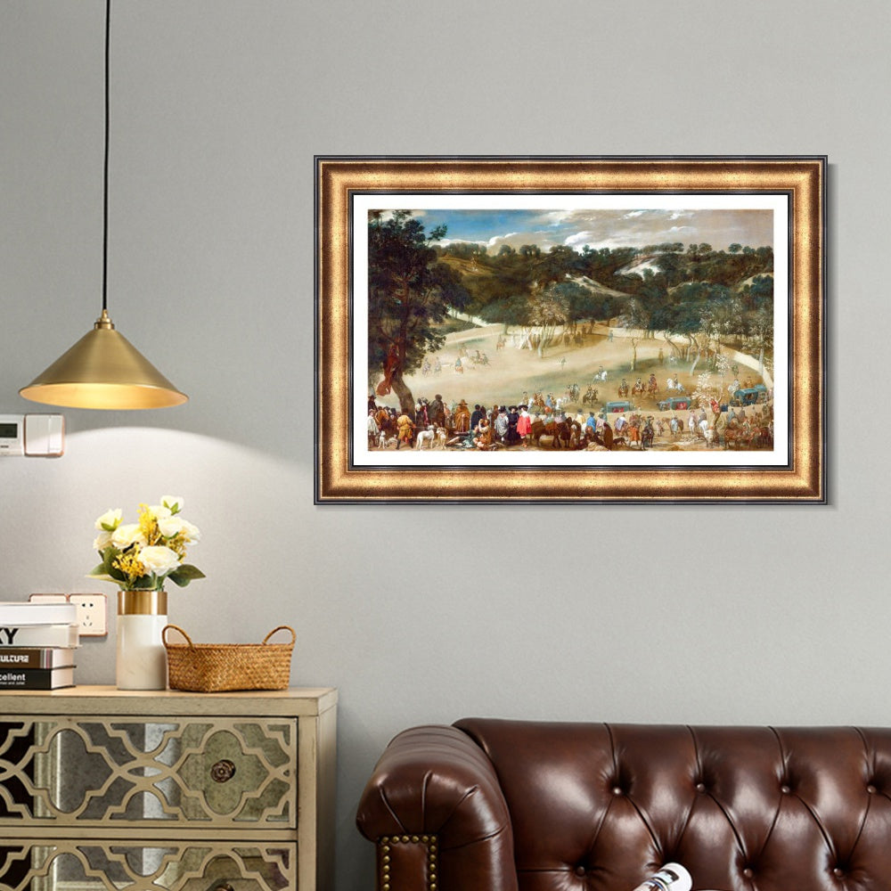 INVIN ART Framed Canvas Art Giclee Print Philip IV hunting Wild Boar by the Christian Soul by Diego Velazquez Wall Art
