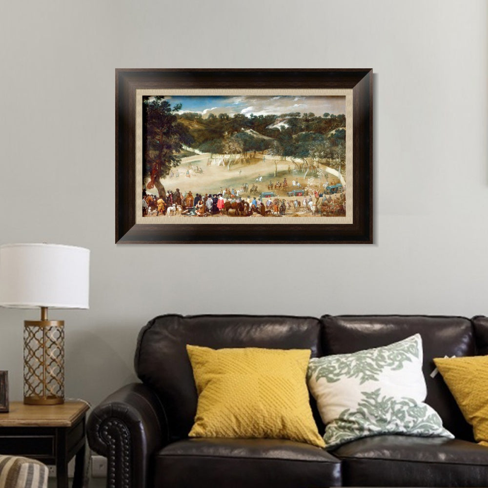INVIN ART Framed Canvas Art Giclee Print Philip IV hunting Wild Boar by the Christian Soul by Diego Velazquez Wall Art