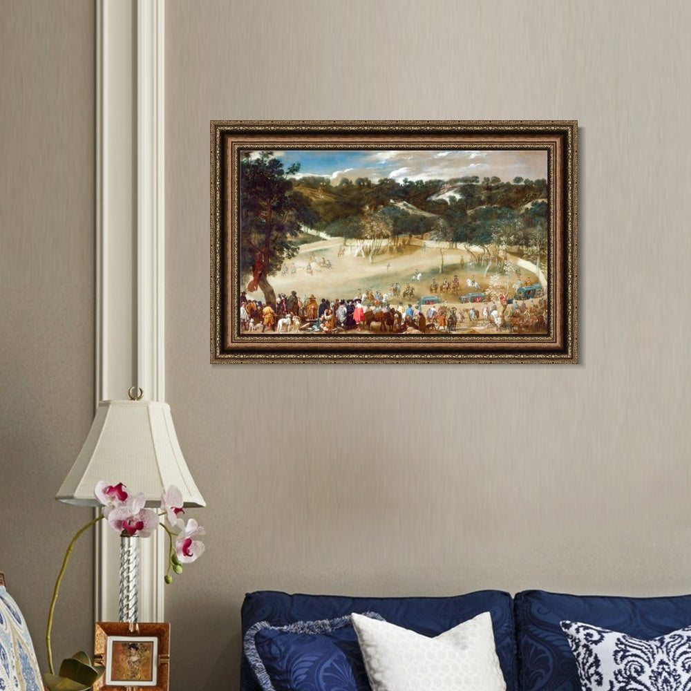 INVIN ART Framed Canvas Art Giclee Print Philip IV hunting Wild Boar by the Christian Soul by Diego Velazquez Wall Art