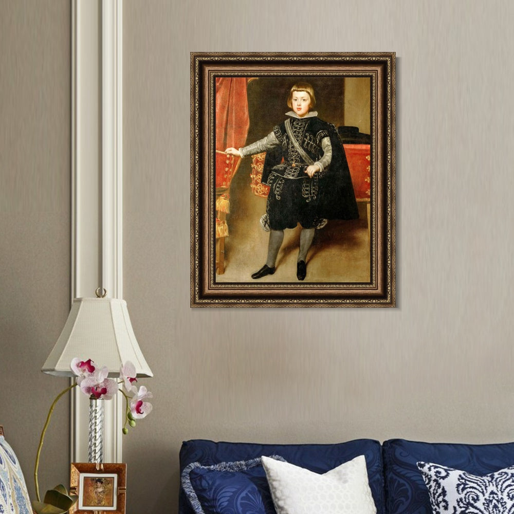 INVIN ART Framed Canvas Art Giclee Print Portrait of Philip IV, King of Spain-1 by the Christian Soul by Diego Velazquez Wall Art Living Decorations
