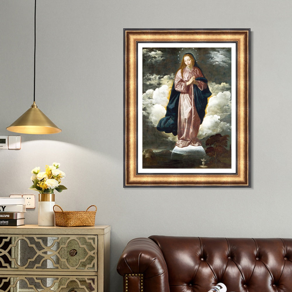 INVIN ART Framed Canvas Art Giclee Print the Immaculate Conception by the Christian Soul by Diego Velazquez Wall Art