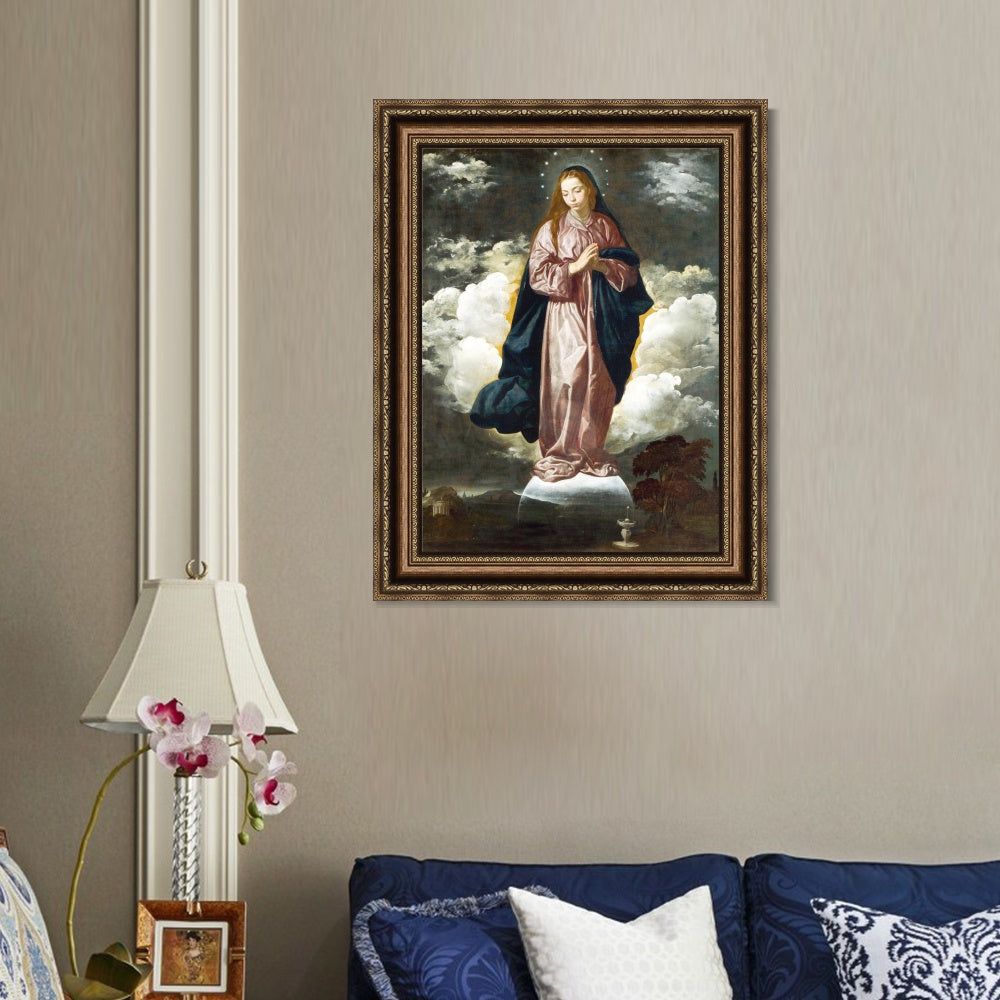 INVIN ART Framed Canvas Art Giclee Print the Immaculate Conception by the Christian Soul by Diego Velazquez Wall Art