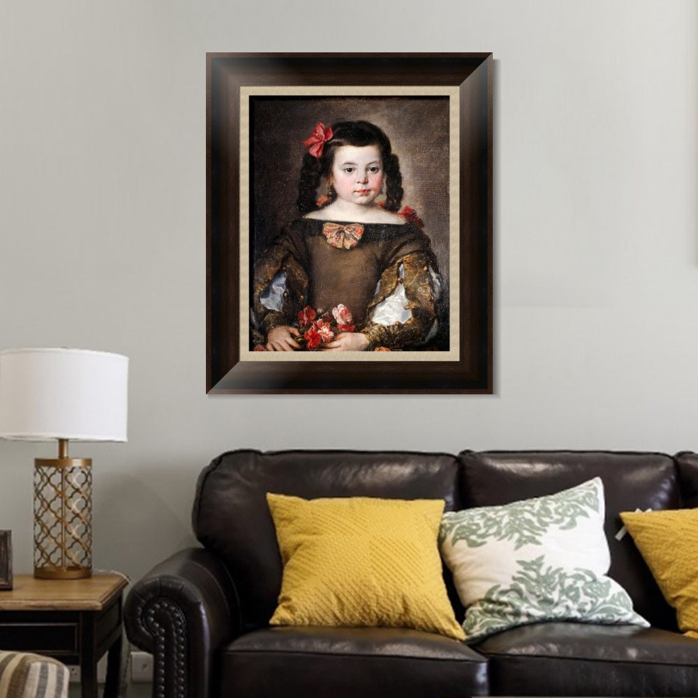 INVIN ART Framed Canvas Art Giclee Print Mona nina by the Christian Soul by Diego Velazquez Wall Art Living Room Home Office Decorations
