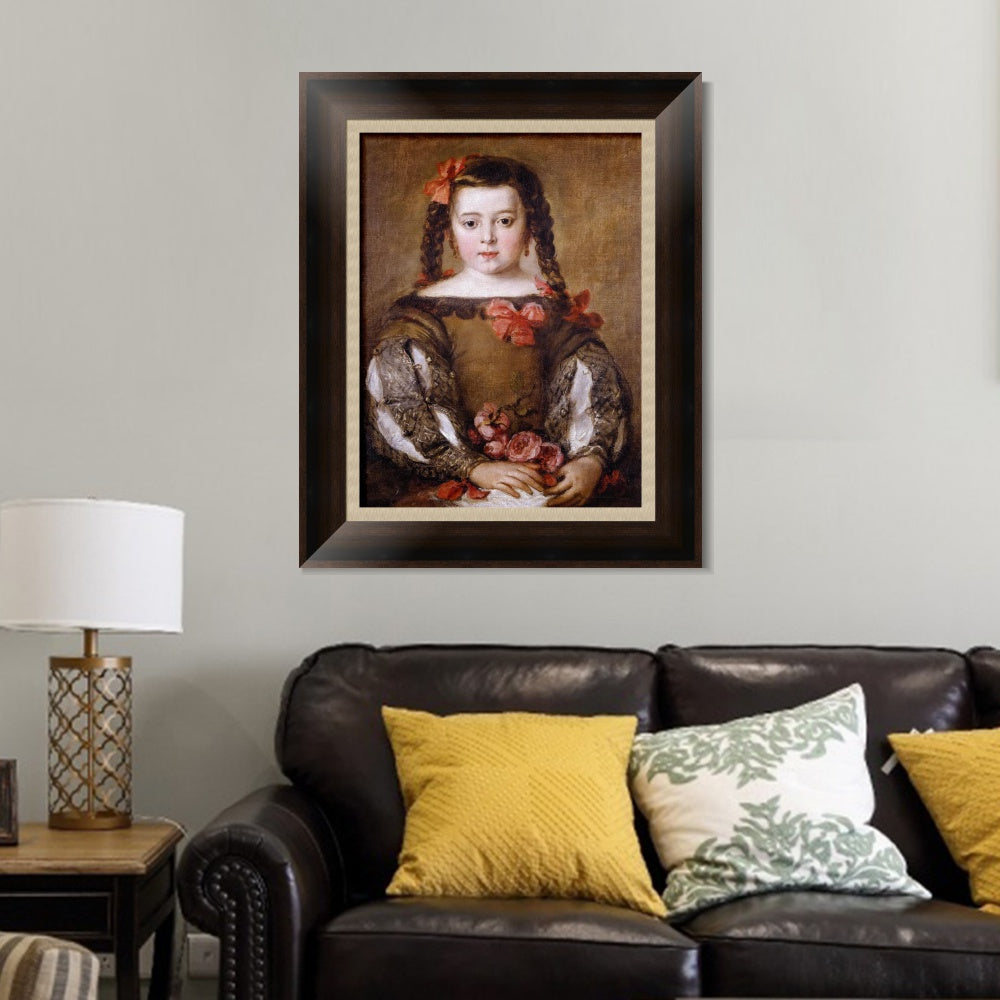 INVIN ART Framed Canvas Art Giclee Print Mona nina2 by the Christian Soul by Diego Velazquez Wall Art